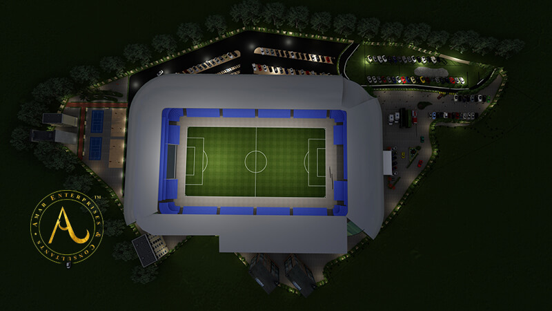football field from the sky city